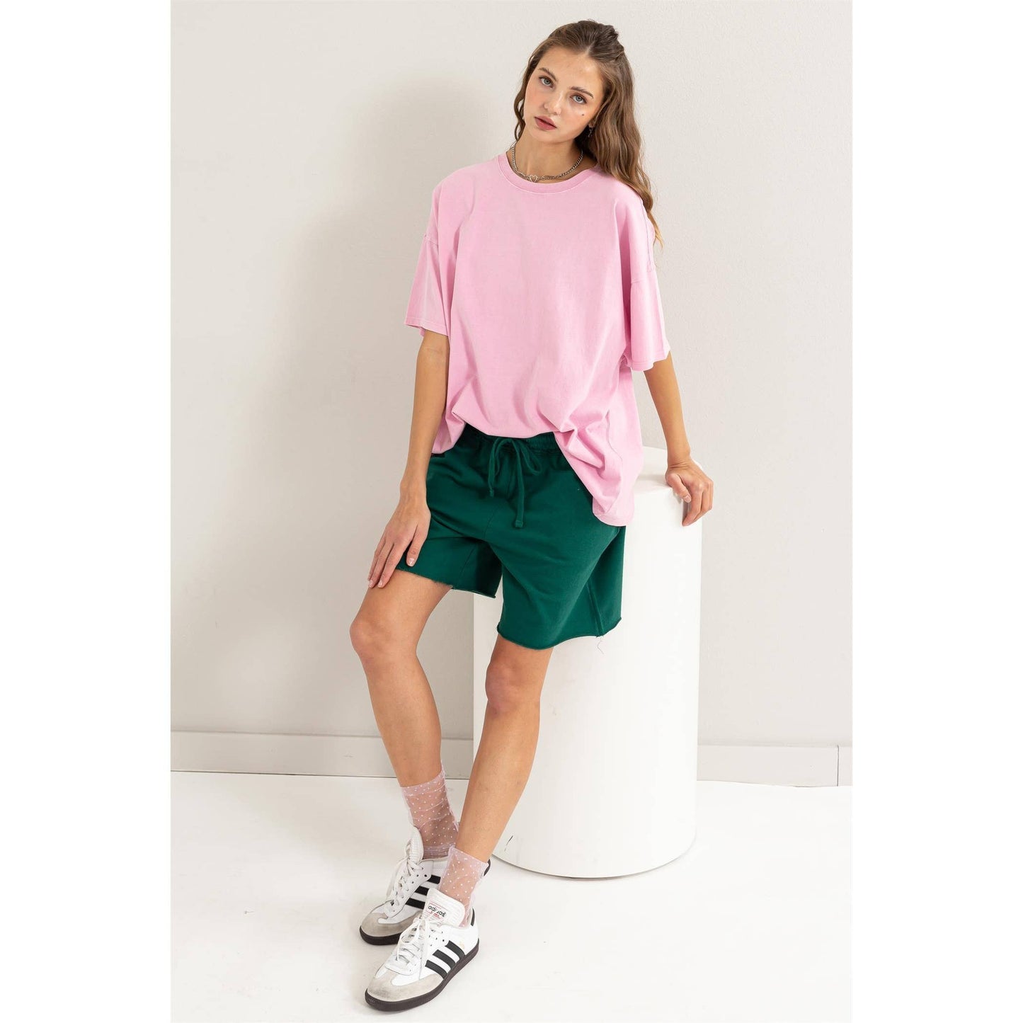 Mid Rise Drawstring Shorts