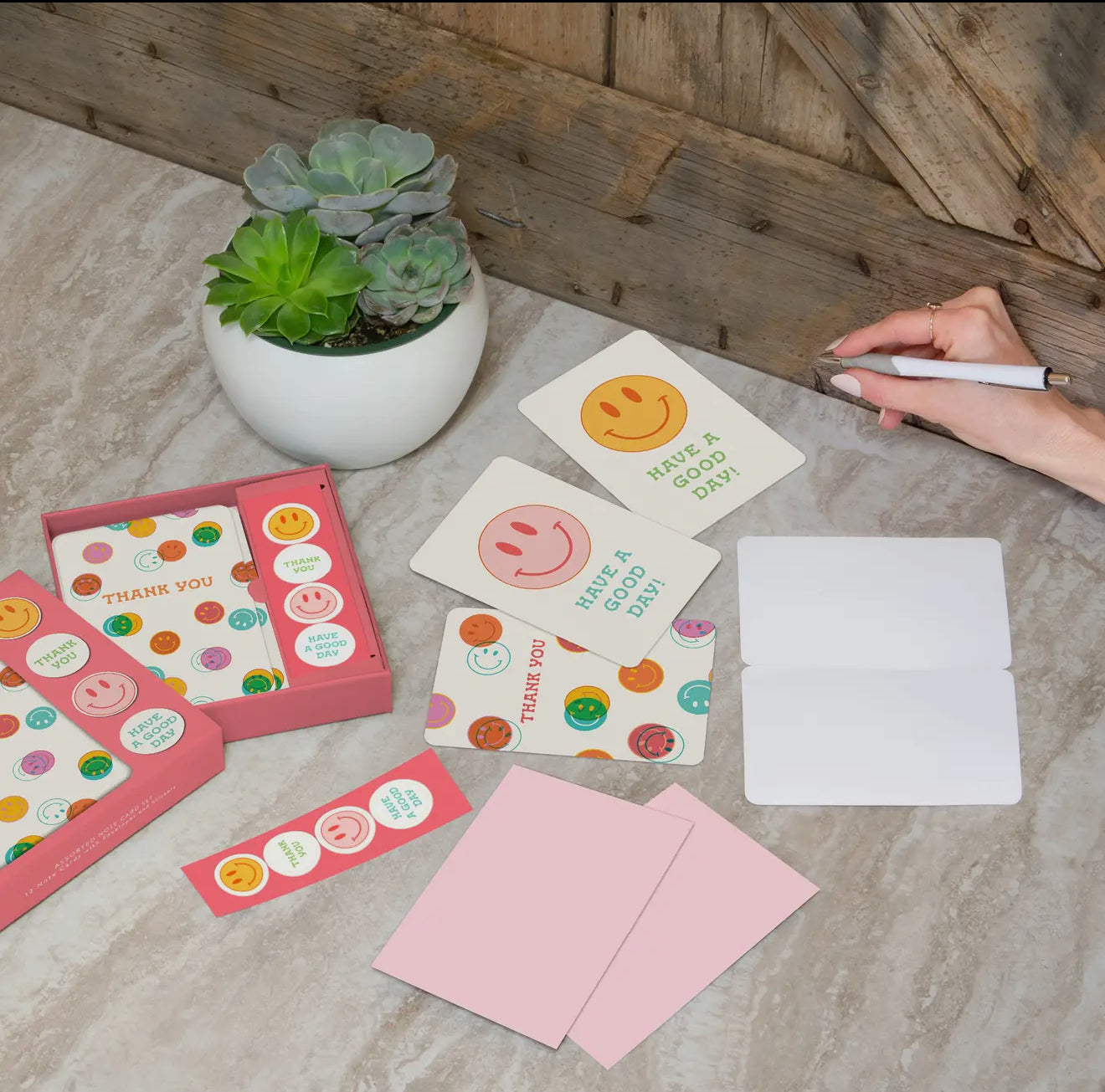 All Smiles Thank You Card Set with Stickers