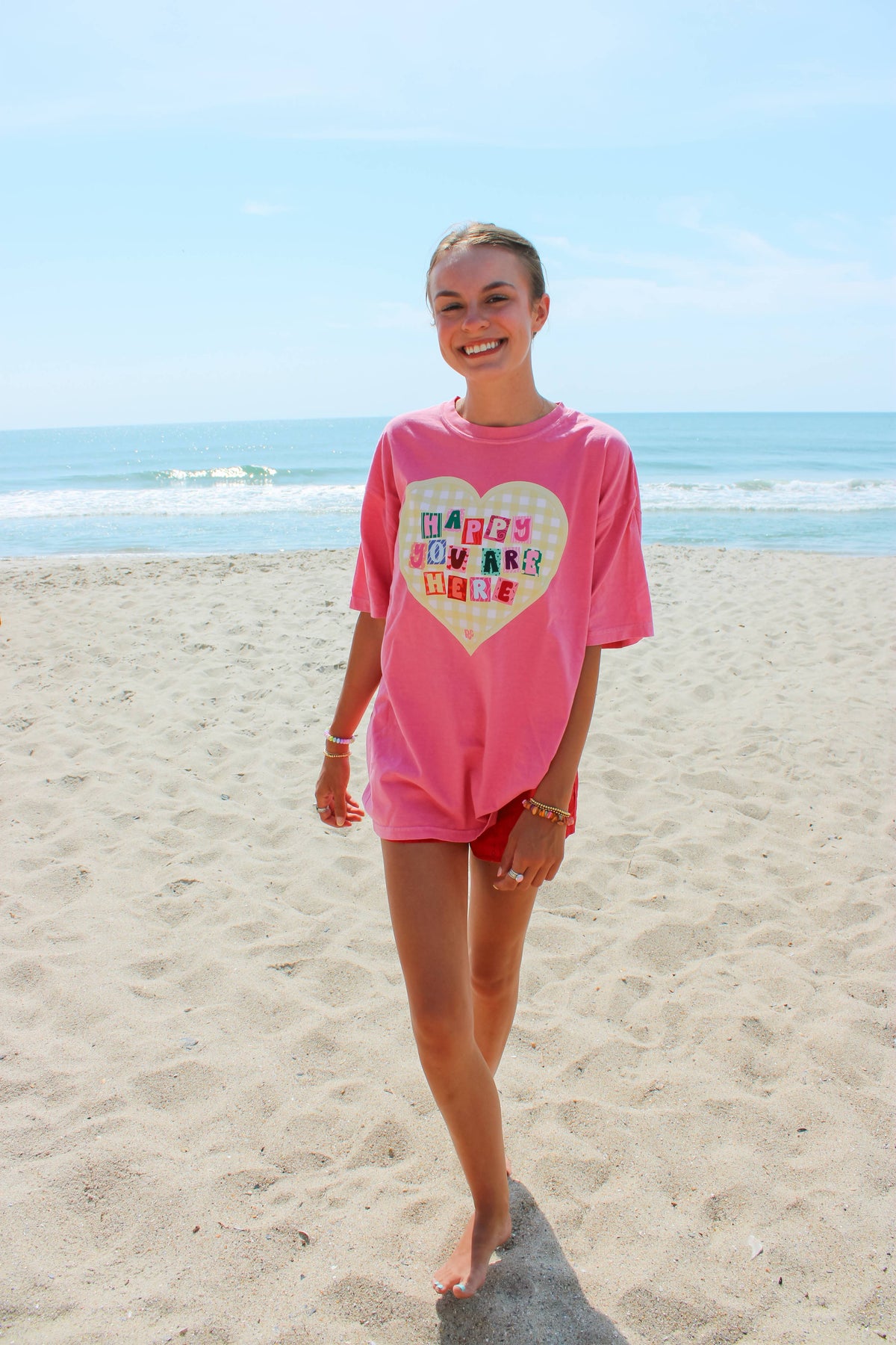Happy You're Here Pink Tee