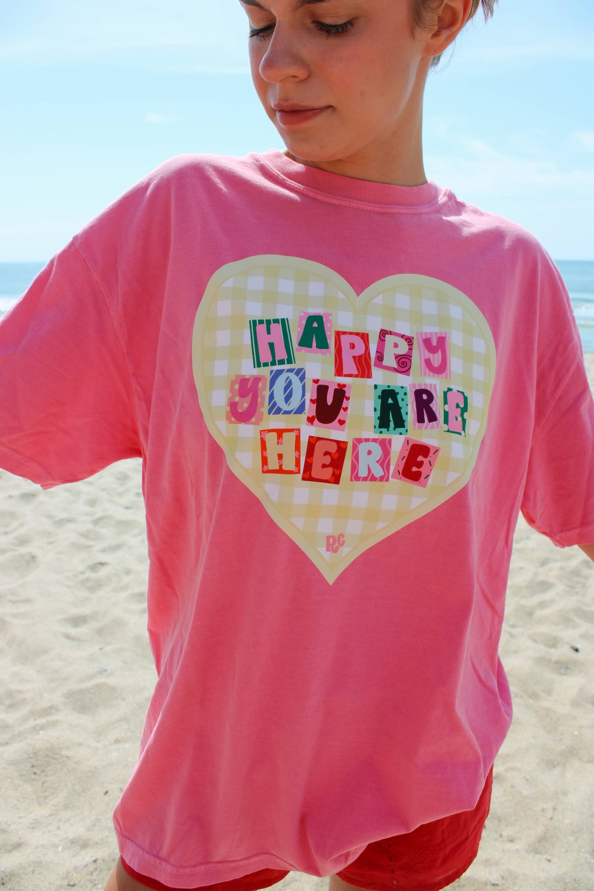Happy You're Here Pink Tee