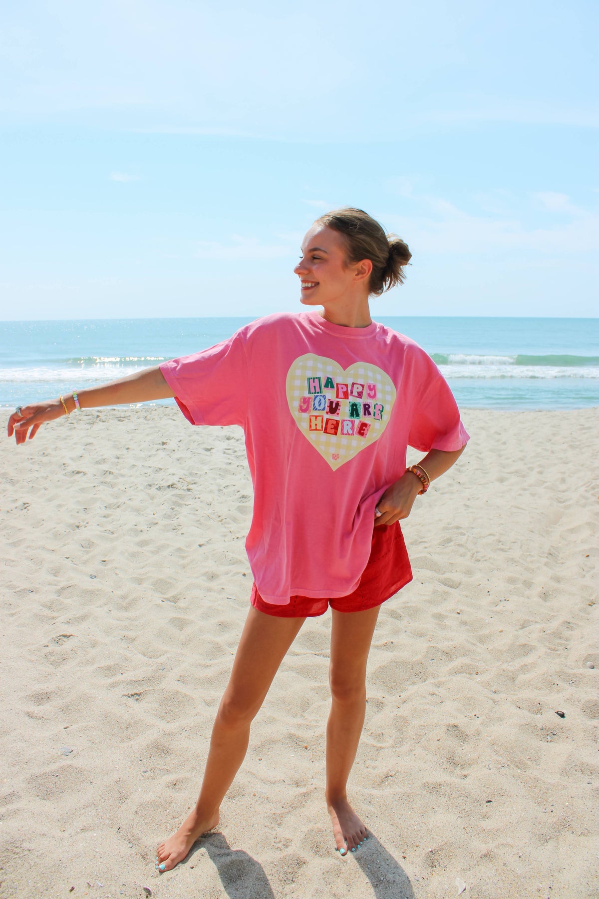 Happy You're Here Pink Tee