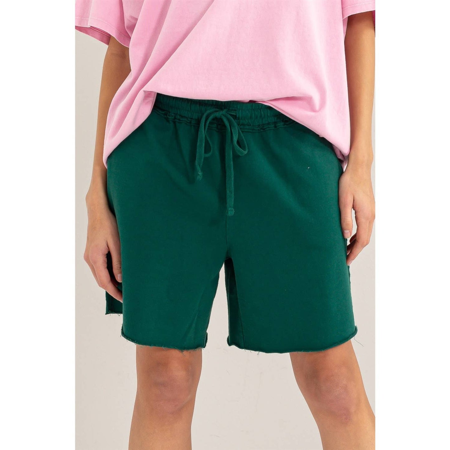 Mid Rise Drawstring Shorts