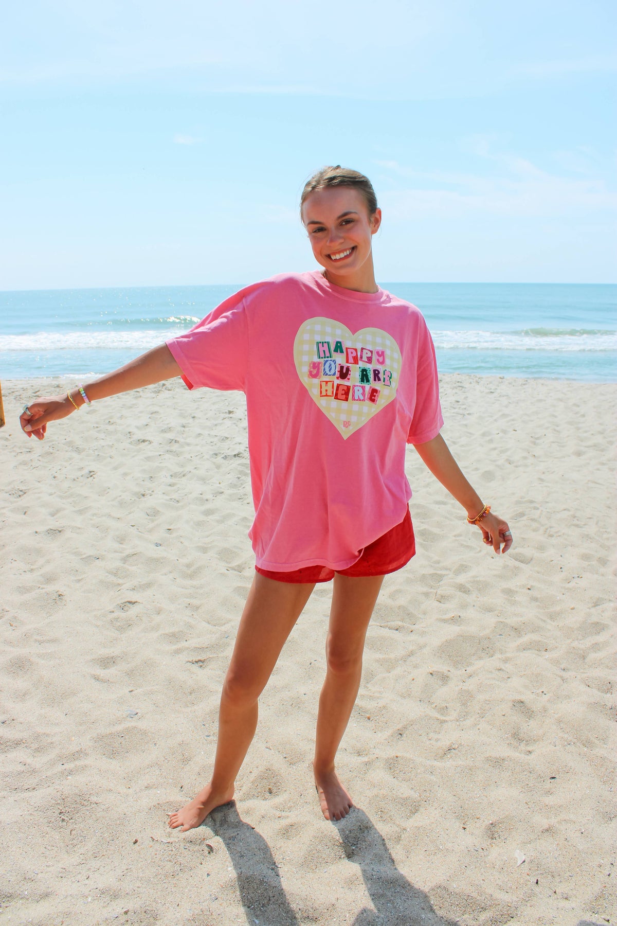 Happy You're Here Pink Tee