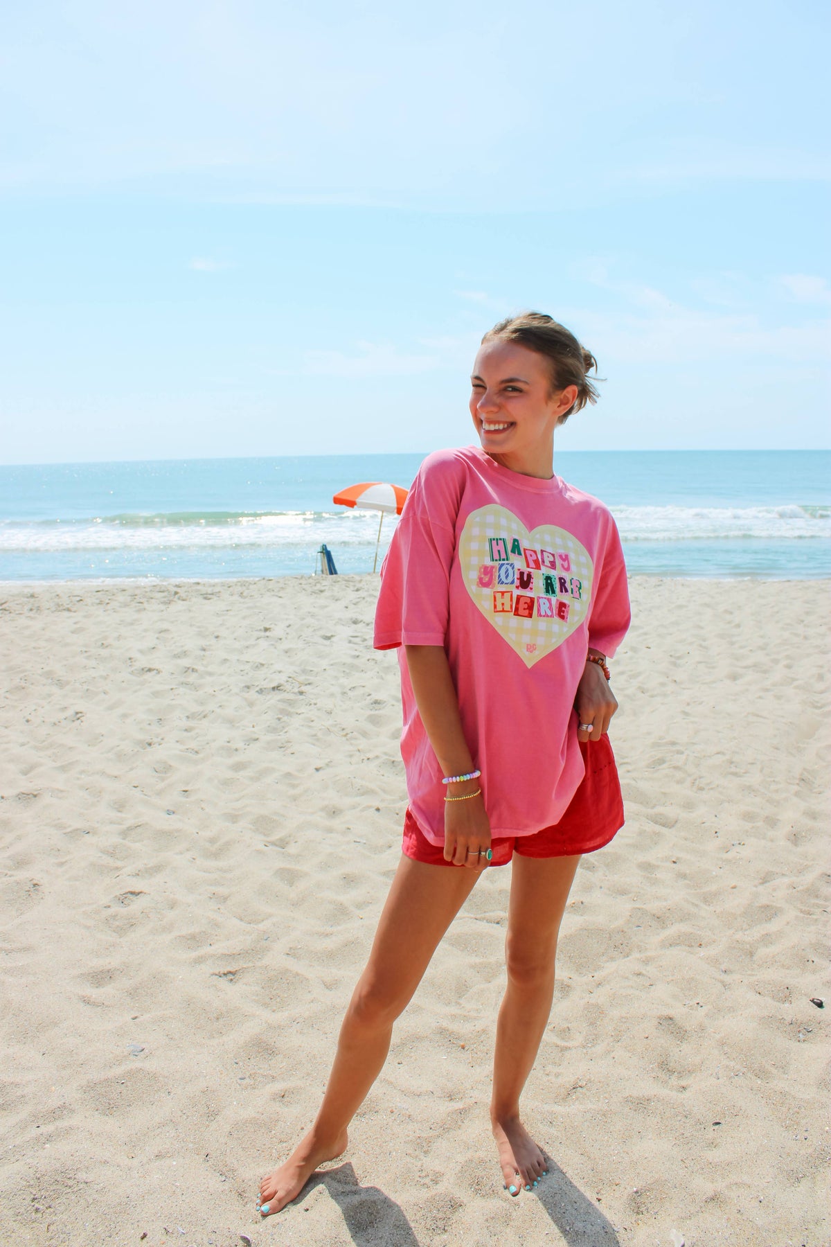 Happy You're Here Pink Tee