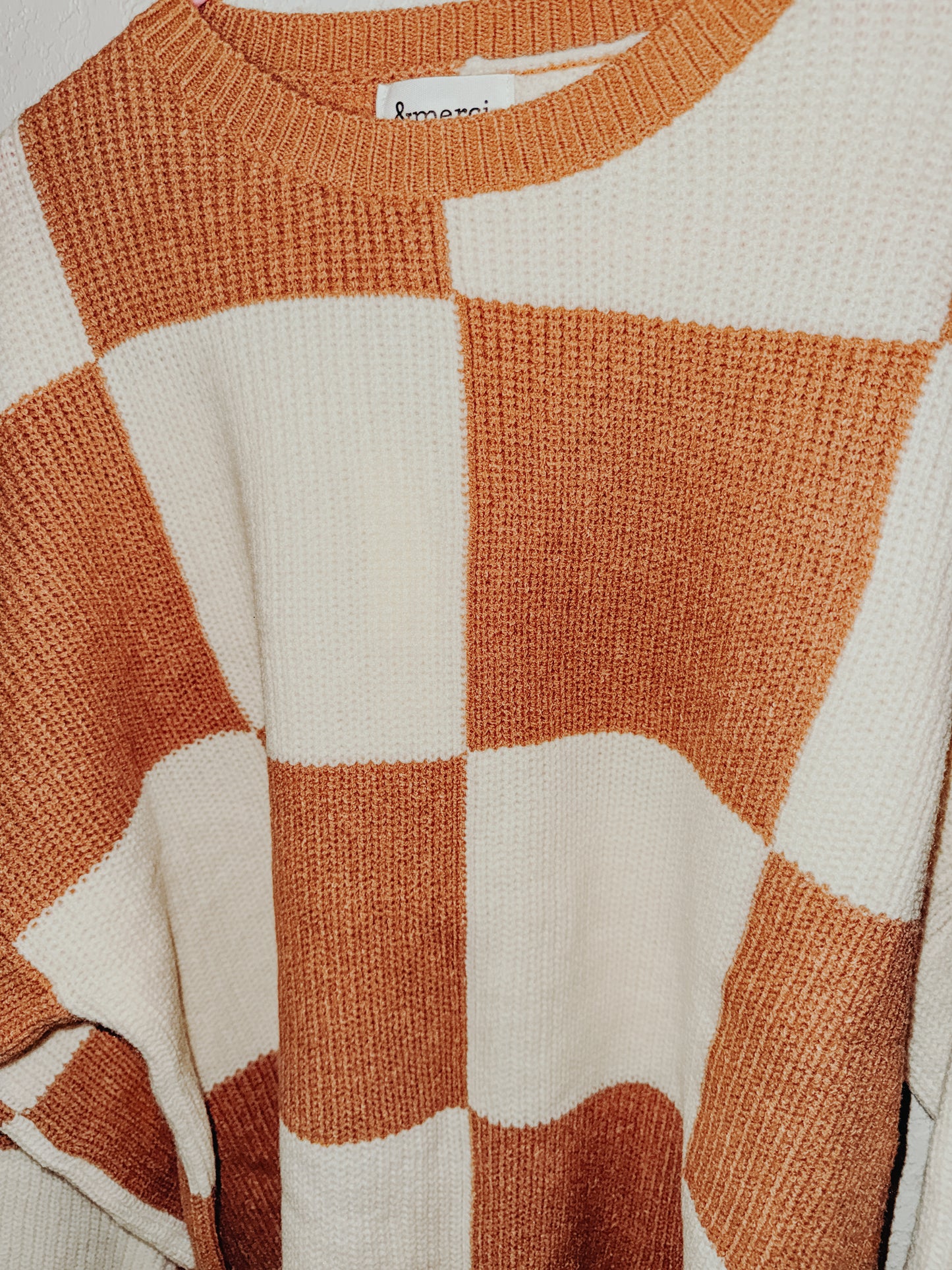 Merci Checker Sweater - Mustard