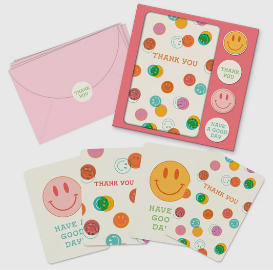All Smiles Thank You Card Set with Stickers
