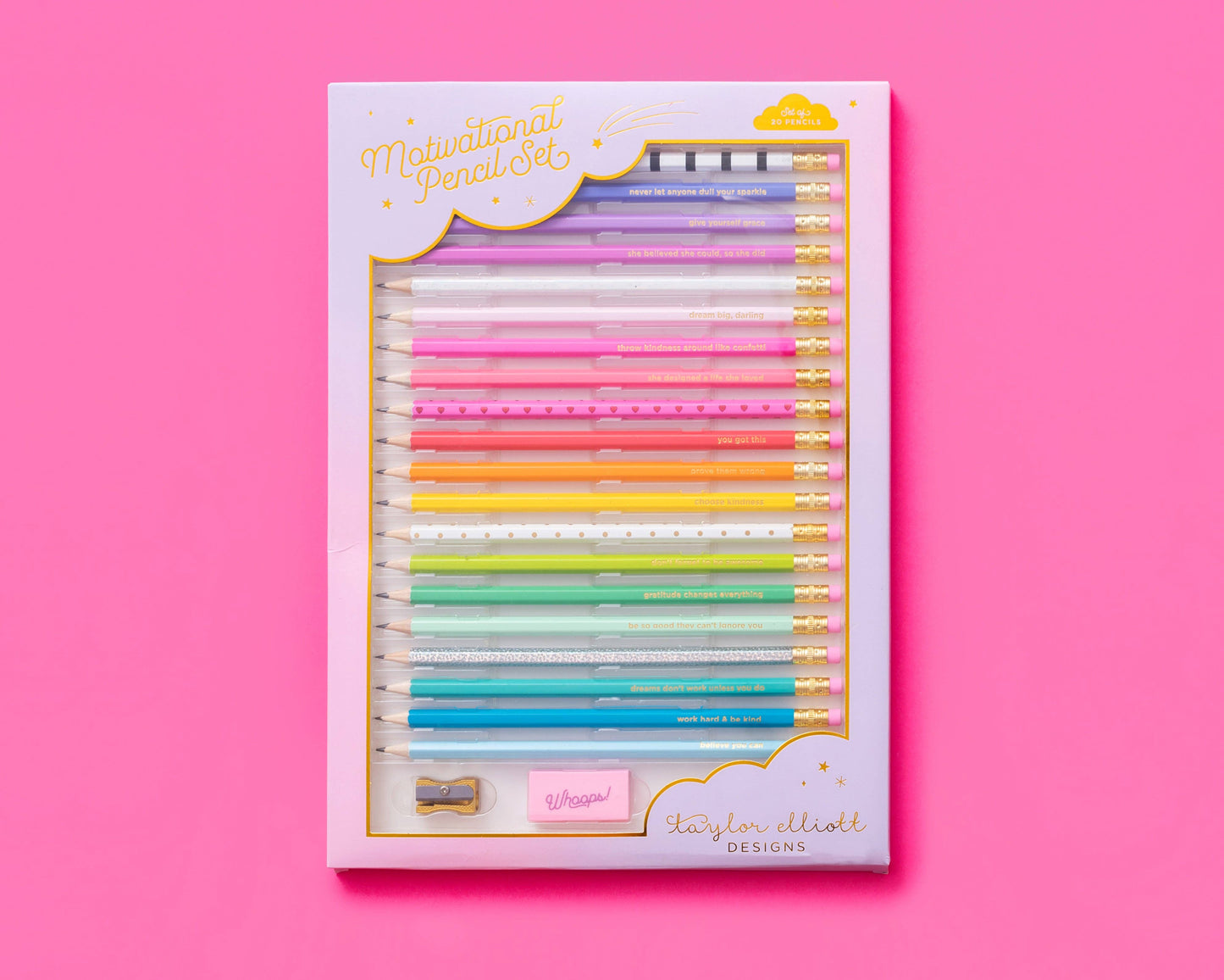 Pencil Set - Motivational - Asst Colors - 22 Pcs